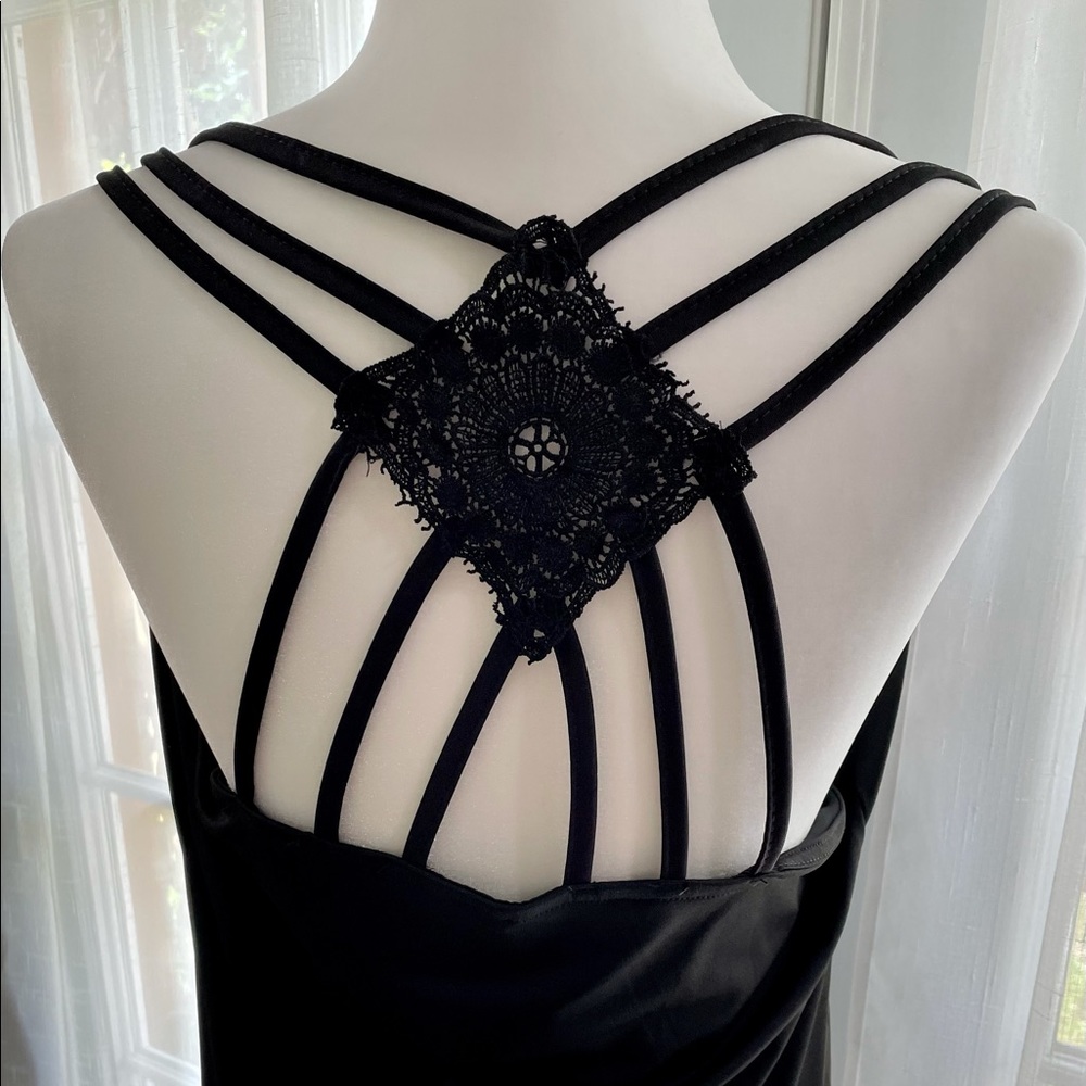 Black Strappy Lace Top
